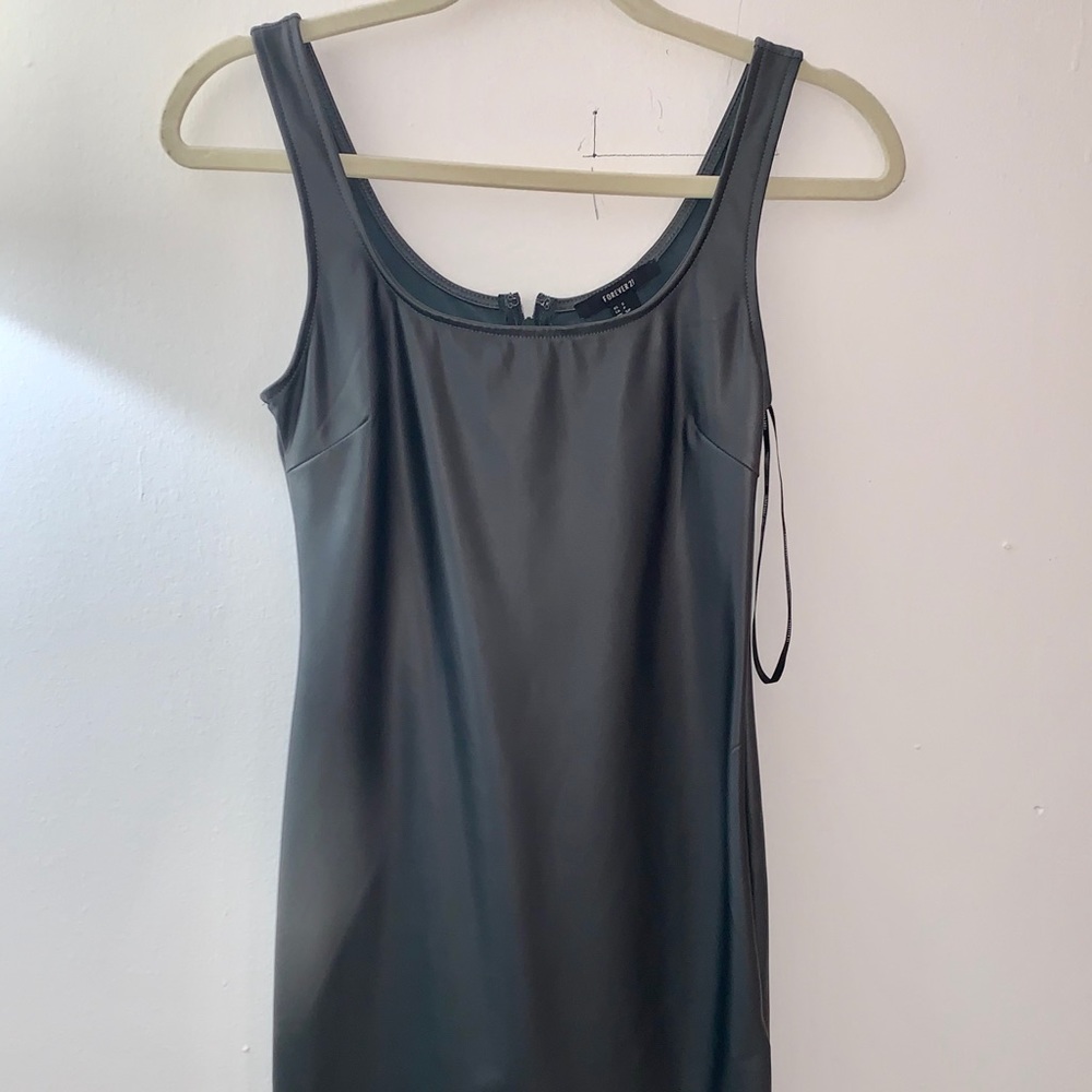 Emerald Leather Mini BodyCon Dress